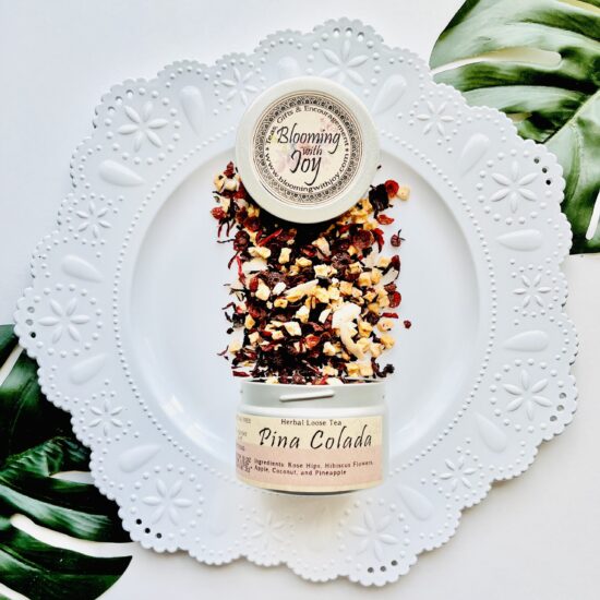 Indulge in the exotic flavors of Pina Colada tea – a blend of coconut, pineapple, and more. Caffeine-free and perfect for a taste of summer anytime. Order now and elevate your tea experience!